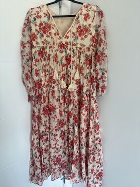 Christy Dawn Paloma Dress Floral V-Neck Long Sleeve Maxi Cottagecore Boho